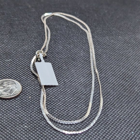 20 inch sterling silver chain with tags - Picture 1 of 5